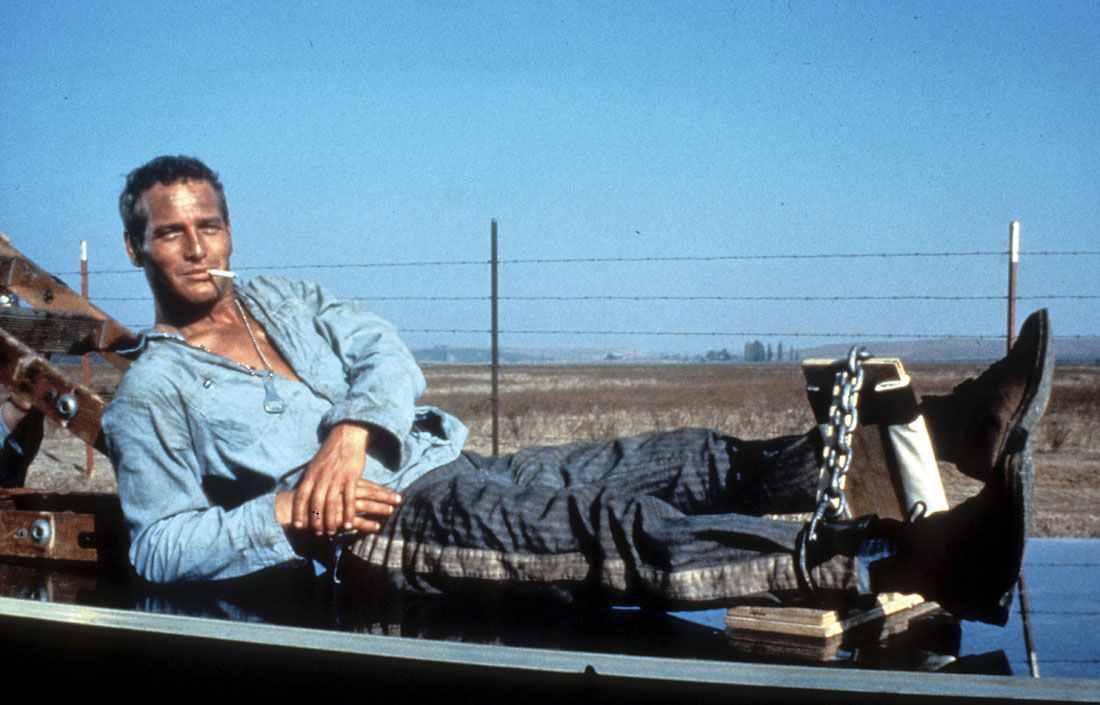 Paul Newman in a scene from the film 'Cool Hand Luke', 1967. (Photo by Warner Brothers/Getty Images)